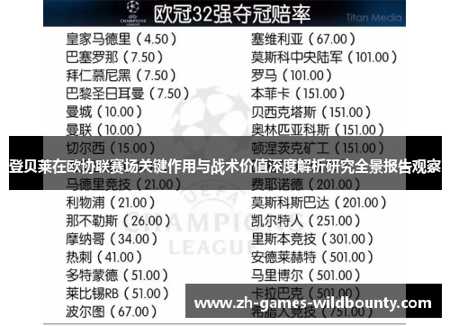 登贝莱在欧协联赛场关键作用与战术价值深度解析研究全景报告观察